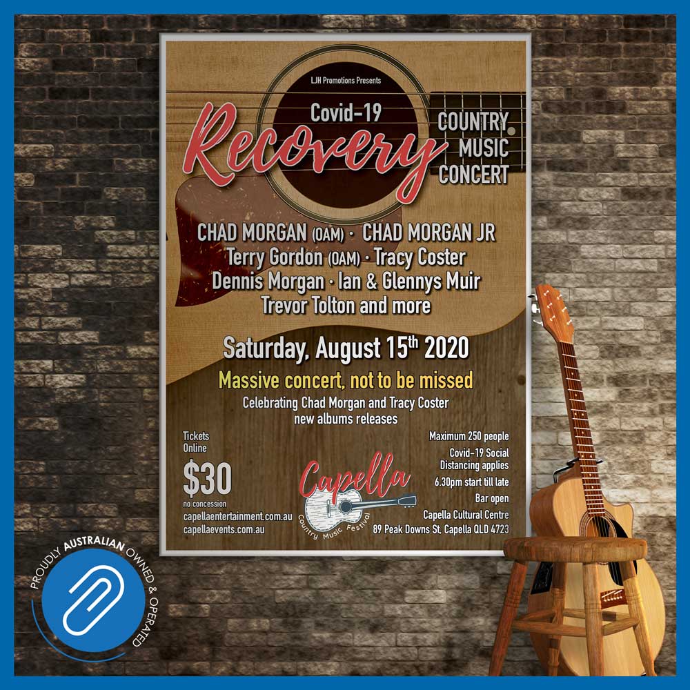 Small Business Graphic Design Services -Covid-19 Recovery Country Music Concert