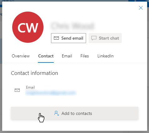 whitelisting outlook - add to contacts