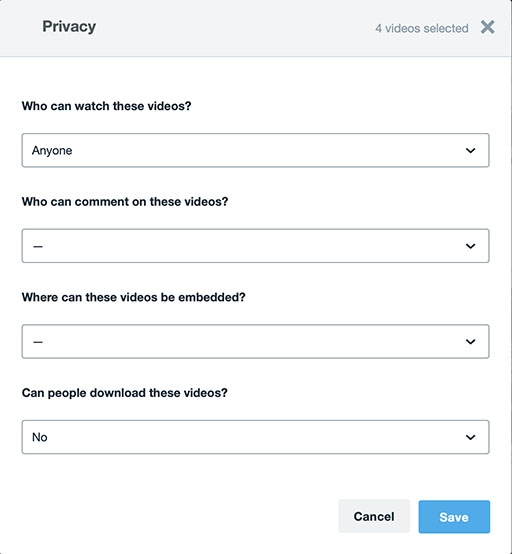 embedding vimeo videos privacy options