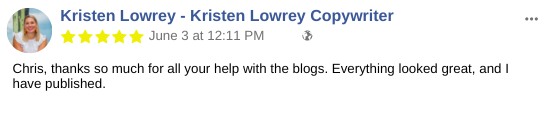 Kristen Lowrey - website testimonial