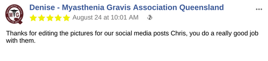 Myasthenia Gravis Association Queensland - social media testimonial