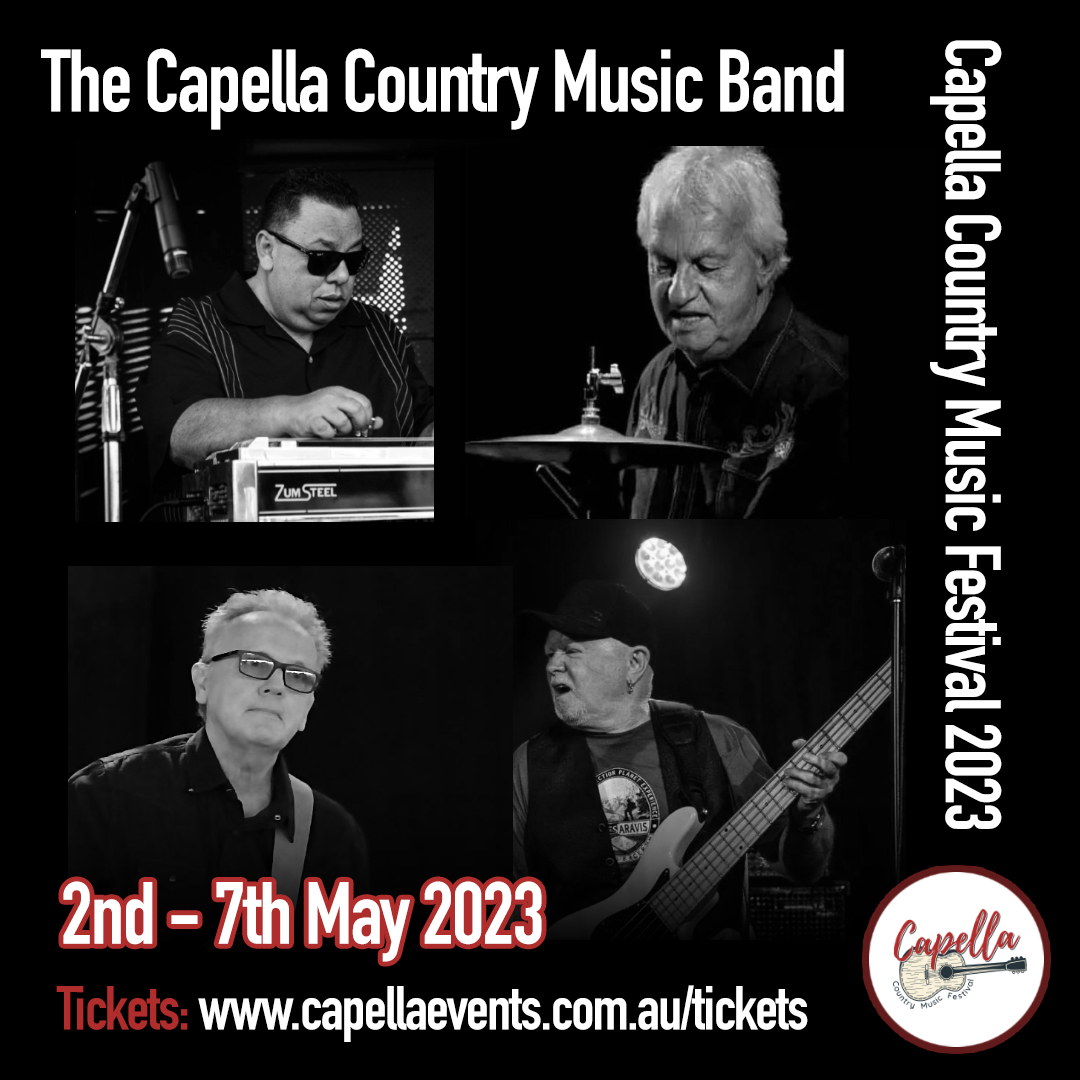 Capella Country Music Band+Vert Text