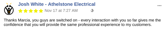 Josh White - Athelstone Electrical - VR testimonial